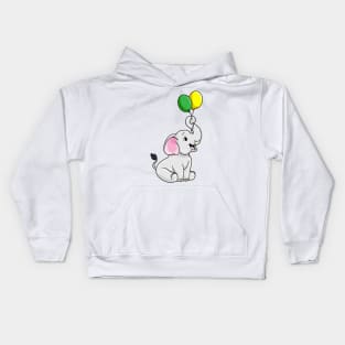 Cute little elephant with balloons Kids Hoodie